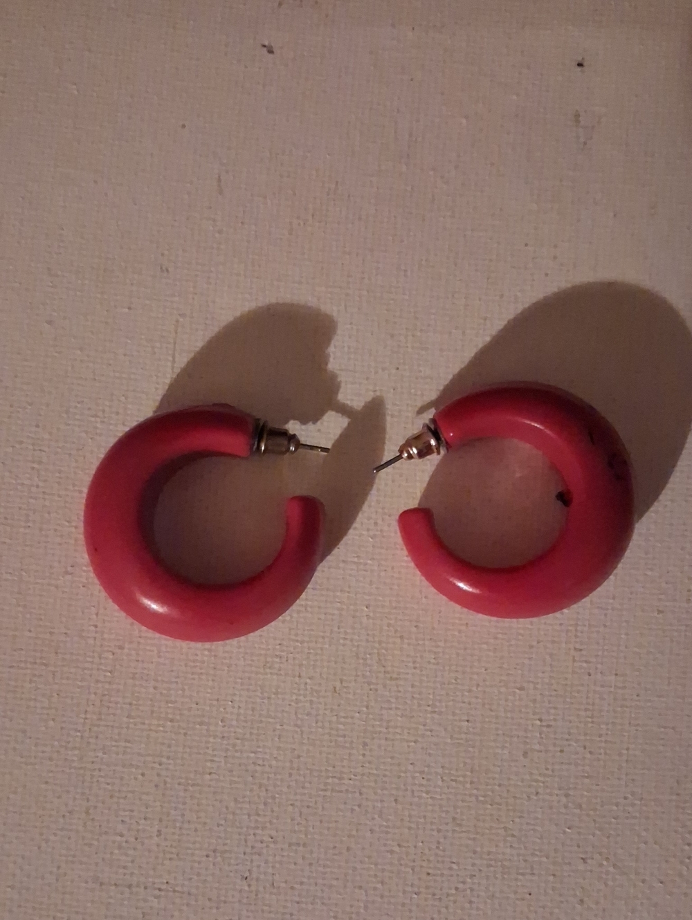 Classic Pink Chunky Hoop Earrings - Unbranded